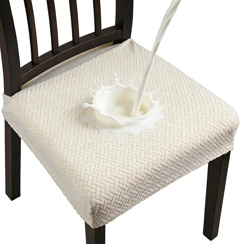 Jacquard Chair Slipcovers (Set of 2-4-6-8) - Waterproof, Stretch Woven Texture, Soft, Easy Slip-On, No Hassle - Dining Chair Covers for Home Decor, Living Room Decor