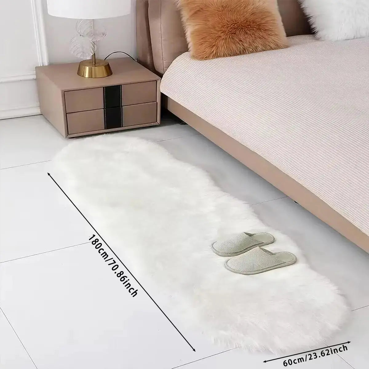 1pc Quick-Dry Fade-Proof Nordic Solid Long-Pile Faux-Wool Seat Pad｜Lazy-Fit for Chair/Office/Bay, Multi-Scene Gift, Chair Pads